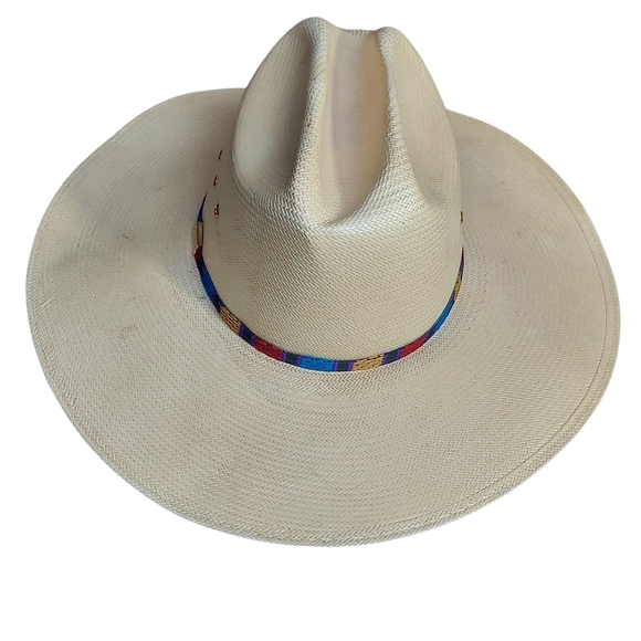 Stetson Natural Cream Gunslinger Style 10X Straw Western Hat Unisex - Picture 6 of 16